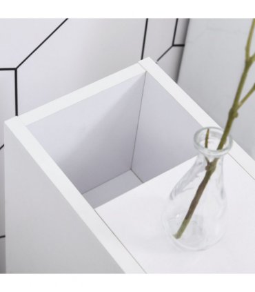 Bathroom Storage Unit Slimline 2 Drawers 2 Open Compartments Wheels White