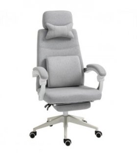 Ergonomic Home Office Chair 360 Swivel with Footrest Height Adjustable Grey