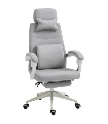 Ergonomic Home Office Chair 360 Swivel with Footrest Height Adjustable Grey