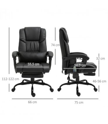 6-Point PU Leather Massage Racing Chair Electric Padded Angle Adjustable Remote