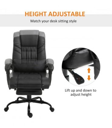 6-Point PU Leather Massage Racing Chair Electric Padded Angle Adjustable Remote