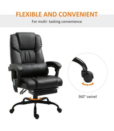 6-Point PU Leather Massage Racing Chair Electric Padded Angle Adjustable Remote