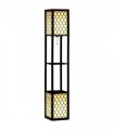 Floor Lamp Black MDF 61L x 61W x 15Dcm Modern Standing Lamps with Shelves