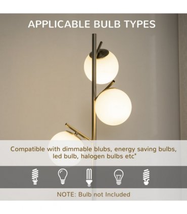 Modern Floor Lamp for Living Room Bedroom, 3 Light Tree Standing Lamp, Silver