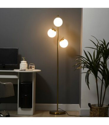 Floor Lamp Gold Metal 169H x 27cm Modern 3 Light Tree Standing for Living Room