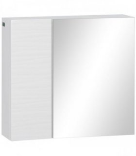 Bathroom Mirror Cabinet Wall Mount Storage Organizer w/ Adjustable Shelf White