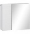 Bathroom Mirror Cabinet Wall Mount Storage Organizer w/ Adjustable Shelf White