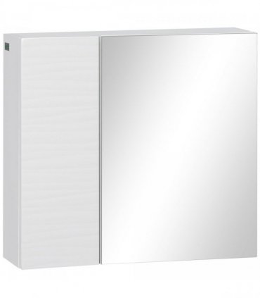 Bathroom Mirror Cabinet Wall Mount Storage Organizer w/ Adjustable Shelf White