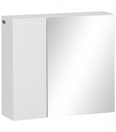 Bathroom Mirror Cabinet Wall Mount Storage Organizer w/ Adjustable Shelf White
