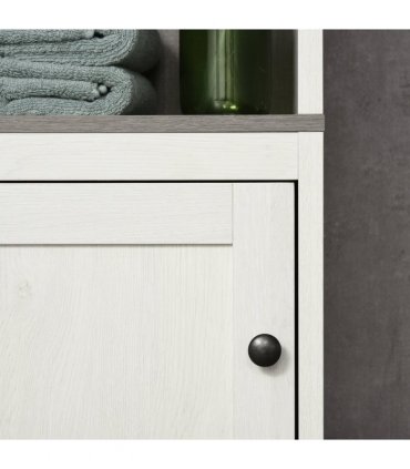 Bathroom Storage Cabinet White Tall Linen Tower Adjustable Shelf Particle Board