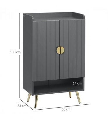 Modern Hallway Shoe Cupboard w/ Open Compartment Adjustable Shelf for Entryway