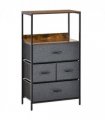 4 Drawer Storage Chest Unit Home w/ Shelves Home Living Room Bedroom Black
