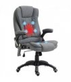 Executive Reclining Chair w/ Heating Massage Points Relaxing Headrest Grey