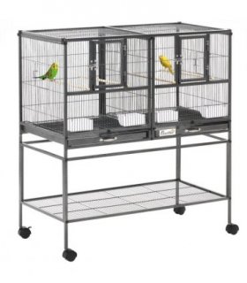 Large Bird Cage for Finch Canaries Parakeets Cockatiels W/ Food and Water Bowls