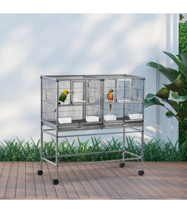 Large Bird Cage for Finch Canaries Parakeets Cockatiels W/ Food and Water Bowls