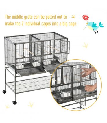 Large Bird Cage for Finch Canaries Parakeets Cockatiels W/ Food and Water Bowls