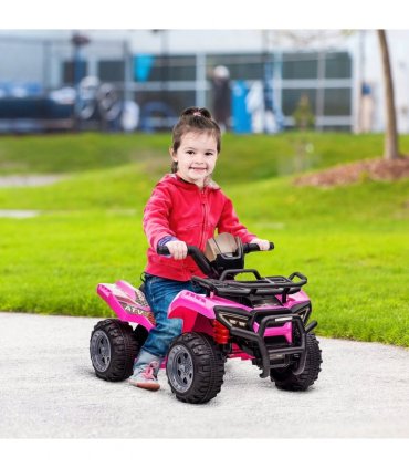 Kids Ride-on Four Wheeler ATV Car Pink Electric 45min Play 45H x 70L x 42Wcm