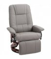 Ergonomic Recliner Sofa Chair PU Leather Armchair Lounger with Footrest, Grey