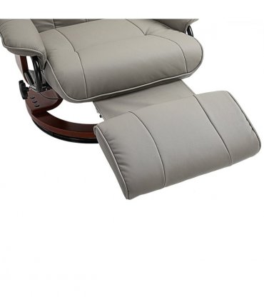 Ergonomic Recliner Sofa Chair PU Leather Armchair Lounger with Footrest, Grey