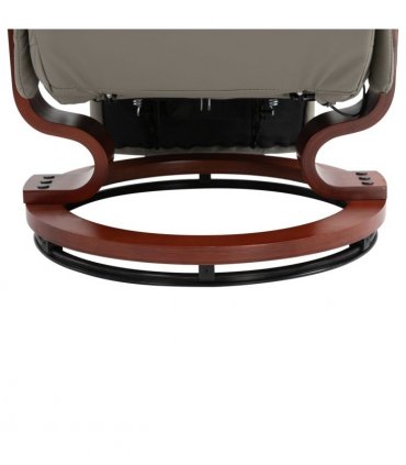 Ergonomic Recliner Sofa Chair PU Leather Armchair Lounger with Footrest, Grey