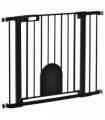 75-103 cm Extra Wide Pet Safety Gate, Stair Pressure Fit, Double Locking, Black