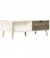 Modern Coffee Tables for Living Room w/ Storage Shelves, 2 Drawers, White