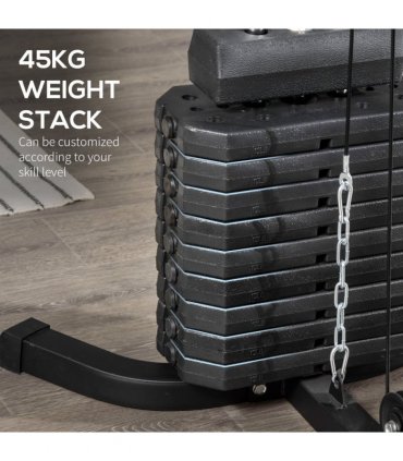 Multifunction Home Gym Machine with 45kg Weight Stack, for Full Body Workout