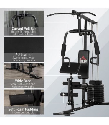 Multifunction Home Gym Machine with 45kg Weight Stack, for Full Body Workout