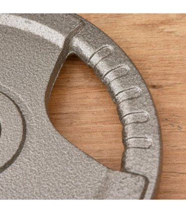 Olympic Weight Plates Steel Silver 2" 2 x 10kg Set for Strength Training