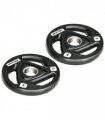 Weight Plates 5kg Black Rubber Coated Steel Tri-Grip Barbell Weights Set