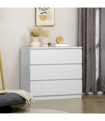 Chest of Drawers 3-Drawer Dresser Storage Organiser for Bedroom, White
