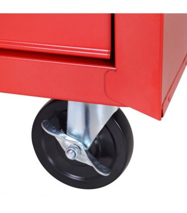 Roller Tool Cabinet Storage Box 5 Drawers Wheels Caster Garage Workshop Red