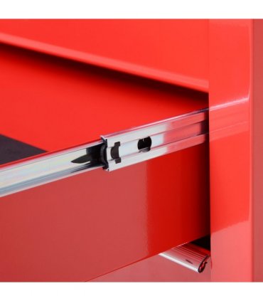 Roller Tool Cabinet Storage Box 5 Drawers Wheels Caster Garage Workshop Red