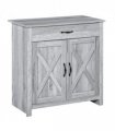 Farmhouse Barn Door Sideboard Buffet Storage Cabinet Coffee Bar Grey Grain