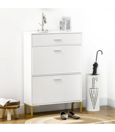 Modern Shoe Cupboard for Hallway w/ Flip Drawers 12 Pair Shoe Storage Organizer