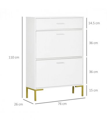 Modern Shoe Cupboard for Hallway w/ Flip Drawers 12 Pair Shoe Storage Organizer