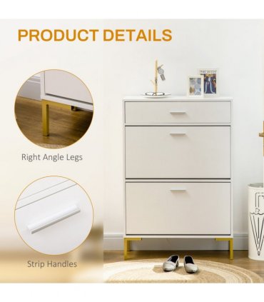 Modern Shoe Cupboard for Hallway w/ Flip Drawers 12 Pair Shoe Storage Organizer