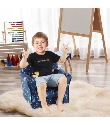 Children Kids Mini Sofa Armchair, Planet-Themed Chair, for Bedroom, Playroom