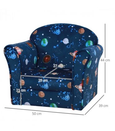 Children Kids Mini Sofa Armchair, Planet-Themed Chair, for Bedroom, Playroom