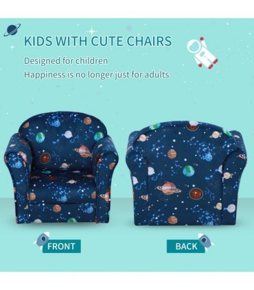 Children Kids Mini Sofa Armchair, Planet-Themed Chair, for Bedroom, Playroom