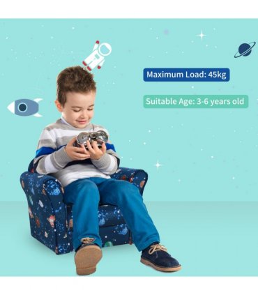 Children Kids Mini Sofa Armchair, Planet-Themed Chair, for Bedroom, Playroom