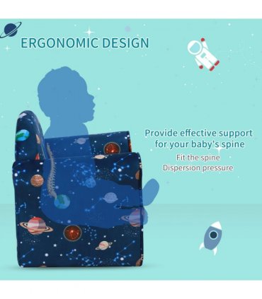 Children Kids Mini Sofa Armchair, Planet-Themed Chair, for Bedroom, Playroom