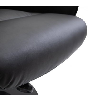 2 Pcs Reclining Armchair Ottoman 360 Swivel Home Furniture PU Leather Black