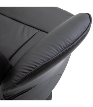 2 Pcs Reclining Armchair Ottoman 360 Swivel Home Furniture PU Leather Black