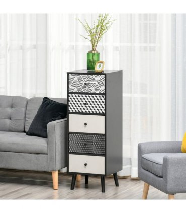 Chest of Drawers, 5 Drawer Dresser, Wooden Storage Cabinet Bedroom, Living Room