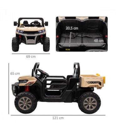 Two-Seater Kids Ride on Truck w/ Electric Bucket, Parental Remote - Yellow