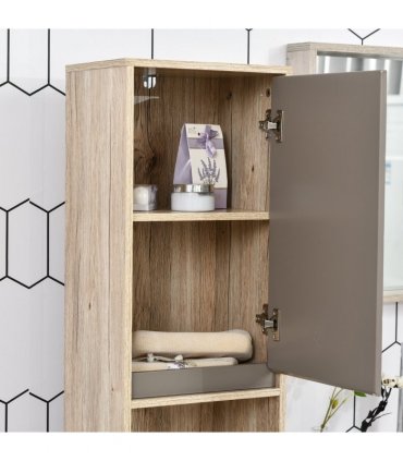 170cm Freestanding Storage Cabinet Slimline Unit w/ 2 Cupboards 2 Compartments