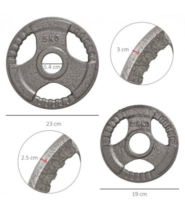 2" Olympic Weight Plates Sets for StrengthTraining w/ Weight 2 x 5kg, 2 x 2.5kg