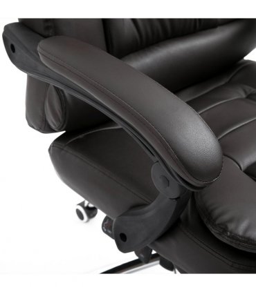 Office Chair PU Leather Brown High Back Executive Reclining Computer Chair