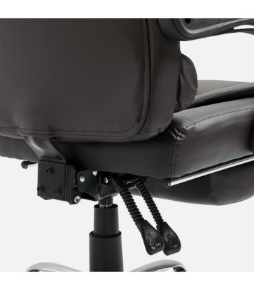 Office Chair PU Leather Brown High Back Executive Reclining Computer Chair